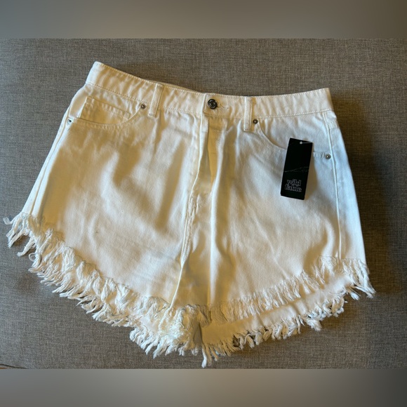 wild fable Pants - Wild Fable White Denim High-Waisted Shorts